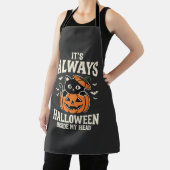 Immer Halloween-Schwarze-Katze-Kürbis-Design Schürze (InSitu)