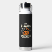 Immer Halloween-Schwarze-Katze-Kürbis-Design Trinkflasche (Vorderseite)