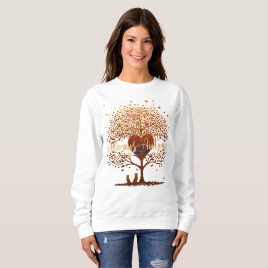 Immer Herbst Herz Erwachsener Sweatshirt (Vorne ganz)