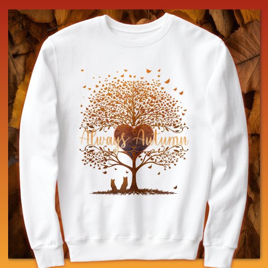 Immer Herbst Herz Erwachsener Sweatshirt