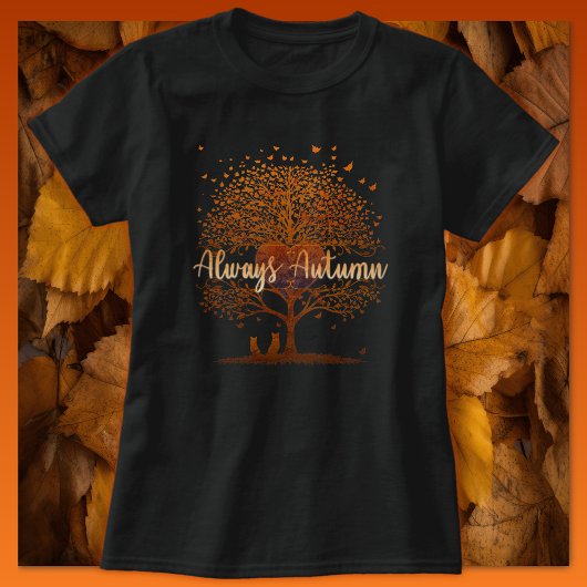 Immer Herbst Herz Erwachsener T-Shirt