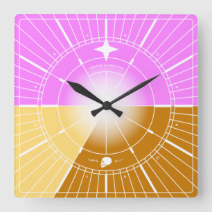 Immer hin zu besseren Dingen Quadratische Wanduhr