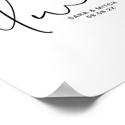 Immer Hochzeitposter-Zeichen mit Namen und Datum Poster (Ecke)