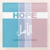 Immer Hoffnung haben Glasuntersetzer (Vorderseite)