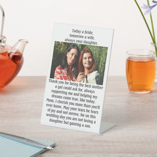 Immer Ihre Tochter Mama der Braut Danke Sockelschild (In SItu)