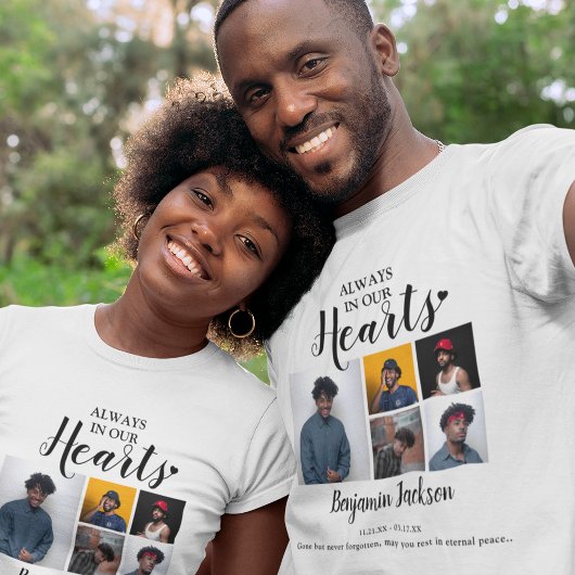 Immer im Herzen | 6 FotoCollage | Gedenkstätte T-Shirt