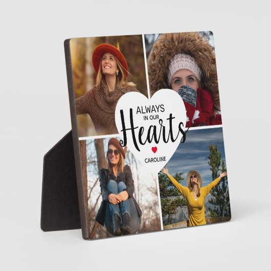 Immer im Herzen | Memorial 4 FotoCollage Fotoplatte (Vorderseite)