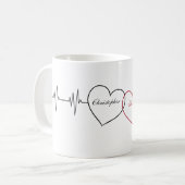 Immer im Herzen verbunden, Personalisierter Name Kaffeetasse (Vorderseite Links)
