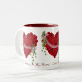 Immer im Herzen Zweifarbige Tasse (Vorderseite Links)