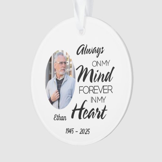 Immer im Kopf, immer im Herzen Ornament (Vorderseite)