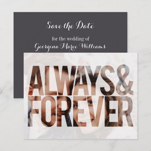 Immer & immer Foto Typ Save the Date Postkarte (Vorne/Hinten)