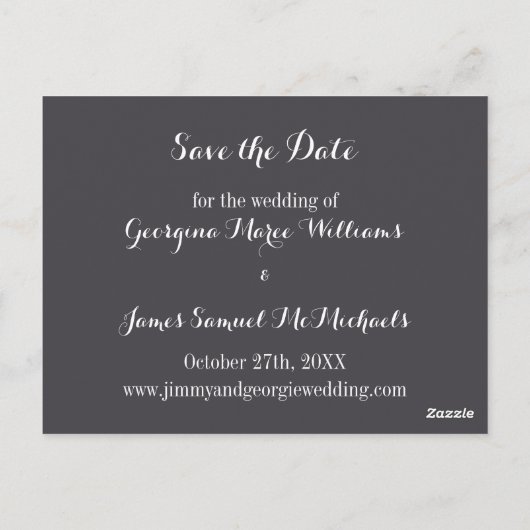 Immer & immer Foto Typ Save the Date Postkarte (Rückseite)