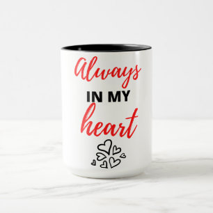 Immer in meinem Herzen schwarz Tasse