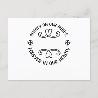 Immer in unserem Geist, immer in unseren Herzen sc Ankündigungspostkarte