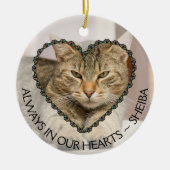 Immer in unserem Hearts Cat Foto Memorial Keramik Ornament (Vorne)