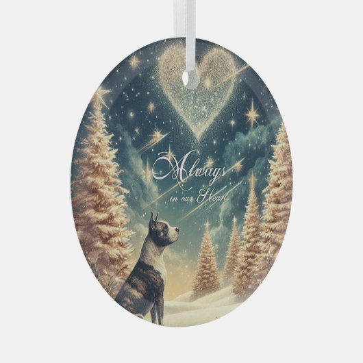 Immer in unserem Herz Weihnachtsschmuck Pit Bull (Vorderseite Rechts)