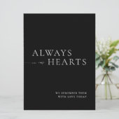 Immer in unserem Herzen Minimalistische Hochzeitsz Einladung (Stehend Vorderseite)