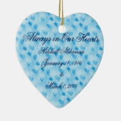 Immer in unserer Herz-Blau-Verzierung Keramik Ornament (Rechts)