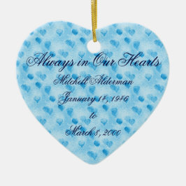 Immer in unserer Herz-Blau-Verzierung Keramik Ornament