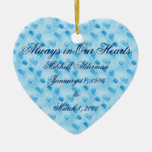 Immer in unserer Herz-Blau-Verzierung Keramik Ornament