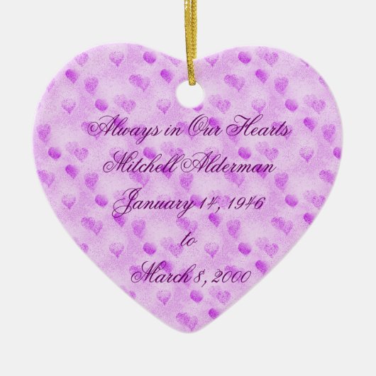 Immer in unserer Herz-Verzierung Keramik Ornament (Vorne)