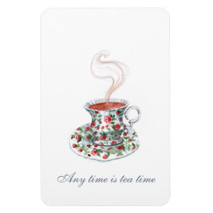 Immer ist Teestunde Teeslogan Zitat Vintage Tasse Magnet