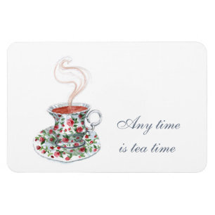 Immer ist Teestunde Teeslogan Zitat Vintage Tasse Magnet