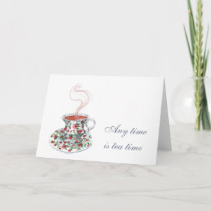 Immer ist Teetrinken-Zeit Tee-Slogan Zitat Vintage Karte