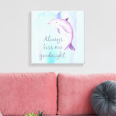Immer Kiss Goodnight Dolphin Canvas Print Leinwanddruck (Insitu (Wohnzimmer))