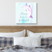 Immer Kiss Goodnight Dolphin Canvas Print Leinwanddruck (Insitu (Schlafzimmer))