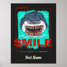 Immer lächeln lustigen Hai nur für ein Mädchen, di