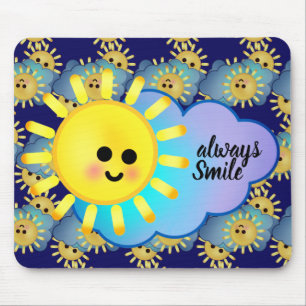 Immer lächeln Niedliche Sonnenschein Kawaii Motiv Mousepad