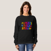 Immer lächelnd Retro 1970er Slang Psychedelisch Sweatshirt (Vorne ganz)