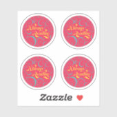 Immer lesen | Hellrosa Blau Gelb und Wirbel Aufkleber (Blatt)