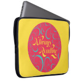 Immer lesen | Hellrosa Blau Gelb und Wirbel Laptopschutzhülle (Vorne Rechts)