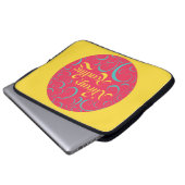 Immer lesen | Hellrosa Blau Gelb und Wirbel Laptopschutzhülle (Vorne Knopf)