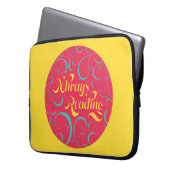Immer lesen | Hellrosa Blau Gelb und Wirbel Laptopschutzhülle (Vorderseite Links)