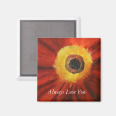 Immer Liebe Blumenmuster Art 5.1 cm Quadrat Magnet (Vorderseite/Rückseite)