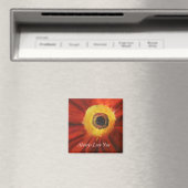 Immer Liebe Blumenmuster Art 5.1 cm Quadrat Magnet (In Situ (Geschirrspüler))