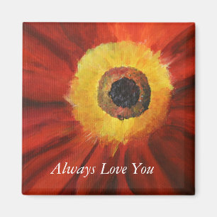 Immer Liebe Blumenmuster Art 5.1 cm Quadrat Magnet