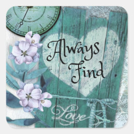 Immer Liebe finden Quadratischer Aufkleber