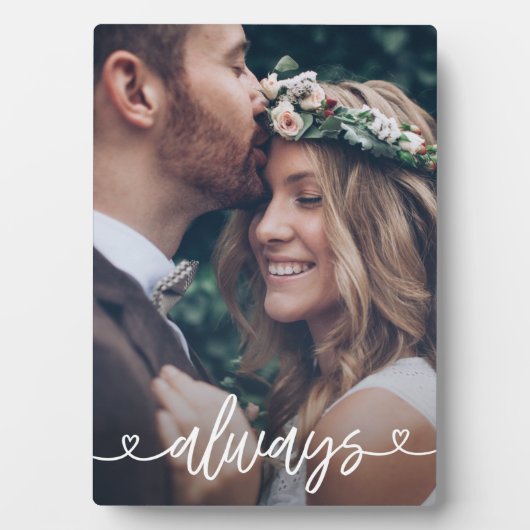 Immer Liebe Herzt Valentine Personalisiertes Foto Fotoplatte (Vorderseite)