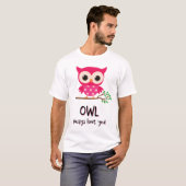 Immer Liebe Ihr schönes rosa Eule T-Shirt (Vorne ganz)