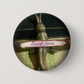 Immer Liebe Inspiration-Kaninchen-Kunstdruckdesign Button (Vorderseite)