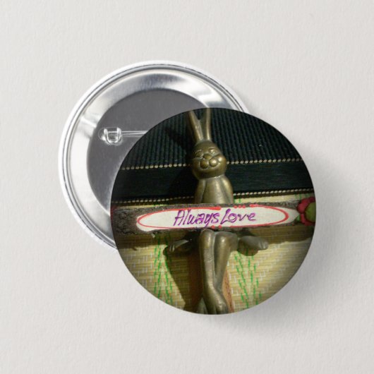 Immer Liebe Inspiration-Kaninchen-Kunstdruckdesign Button (Vorne & Hinten)
