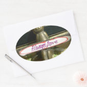 Immer Liebe Inspiration-Kaninchen-Kunstdruckdesign Ovaler Aufkleber (Umschlag)