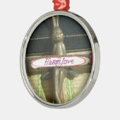 Immer Liebe Inspiration-Kaninchen-Kunstdruckdesign Silbernes Ornament (Links)