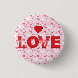 Immer LIEBE mit roten Herzen Valentinstag süß Button