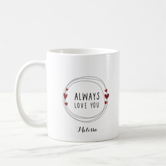 Immer Liebe Sie Valentinstag Couple Kaffeetasse (Links)