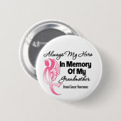 Immer mein Held im Gedächtnis Großmutter Brustkreb Button (Vorne & Hinten)